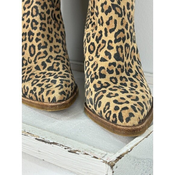 Gianni Bini Women Size 5.5 Leather Boot Cheetah Leopard Over The Knee Western Rk - Picture 7 of 12